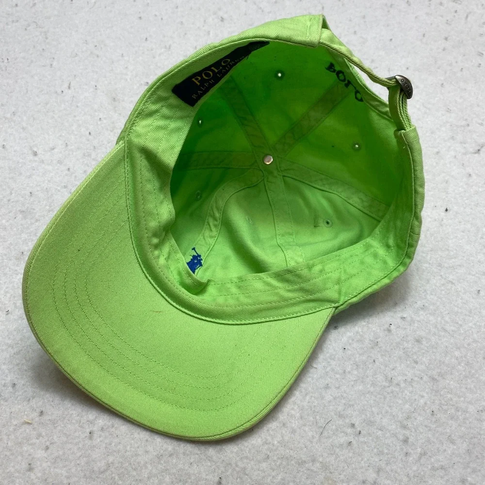 Polo Ralph Lauren Hat Unisex OS Lime Green Baseball Cap Embroidered Pony